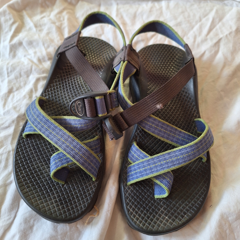 Chaco Z/Cloud Style Sport Sandals in Blue & Green